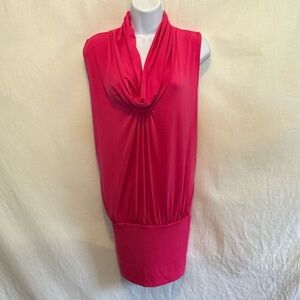 C-130 Express Pink Cowl neck Sleeveless Pullover MIDI‎ Dress Size S